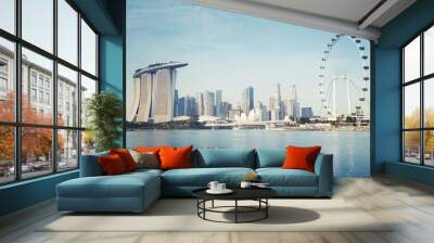 Singapore`s business district Wall mural